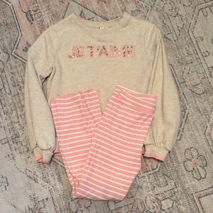 Janie and Jack Beige and Pink matching Set